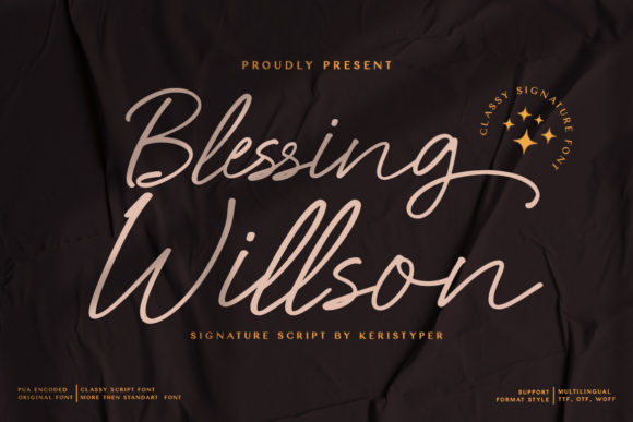 Blessing Willson: A Delicate Vintage Script Font for Brand Design